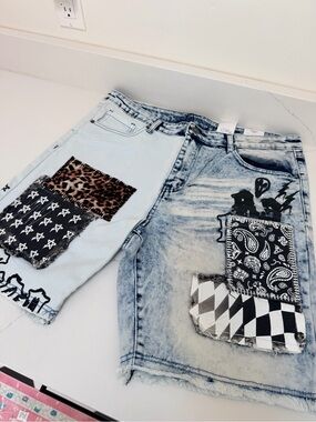 Rue 21 Men’s Patchwork Denim Shorts
